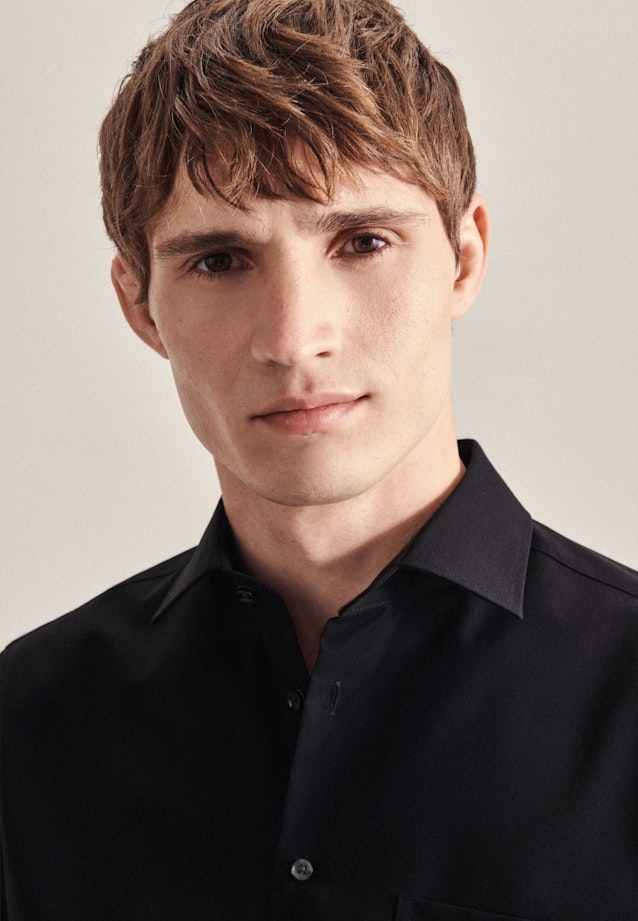 Regular Business shirt Uni in Black |  Seidensticker Onlineshop