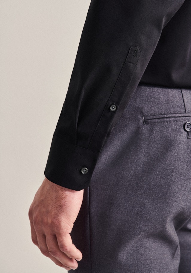 Regular Business Hemd Uni in Schwarz | Seidensticker Onlineshop