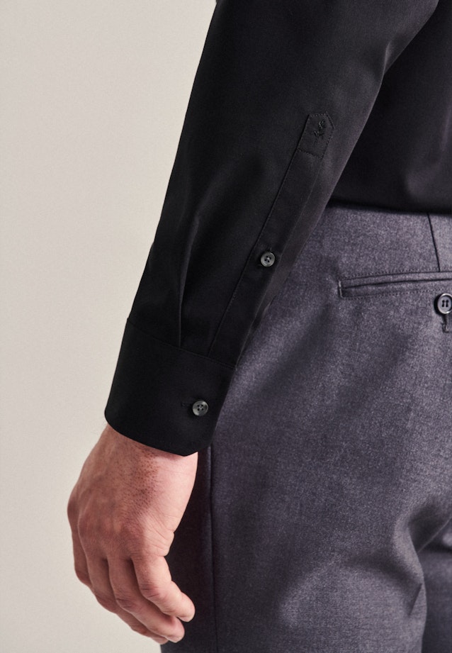 Regular Business Hemd Uni in Schwarz |  Seidensticker Onlineshop