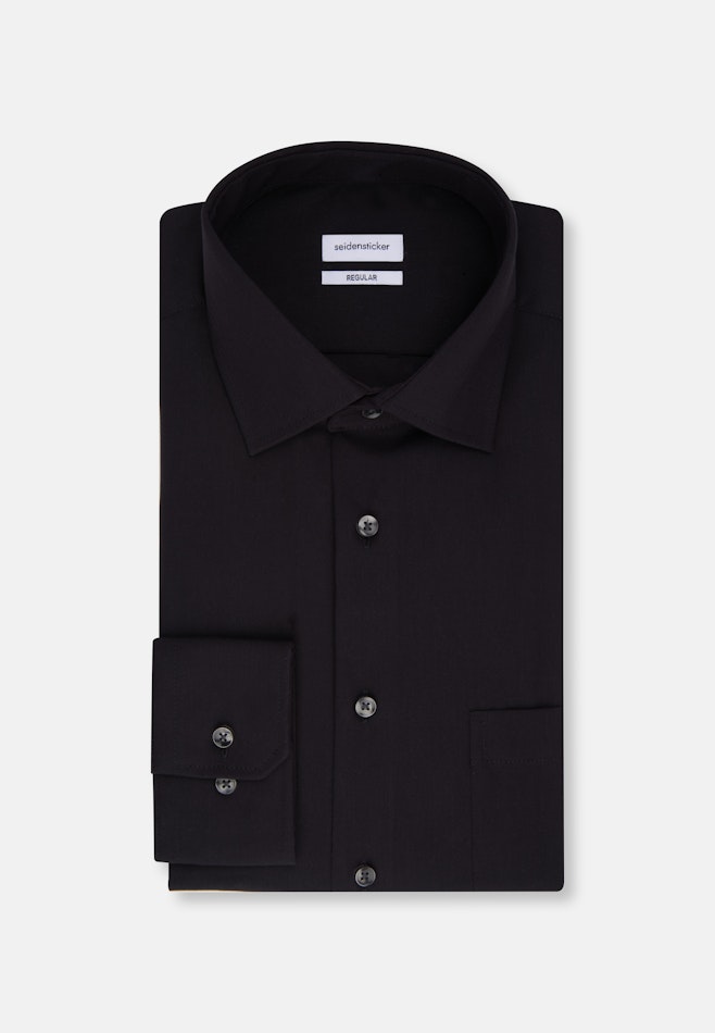 Regular Business shirt Uni in Black | Seidensticker online shop