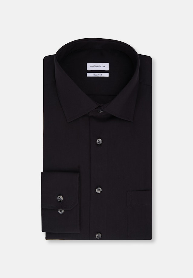 Regular Business shirt Uni in Black |  Seidensticker Onlineshop