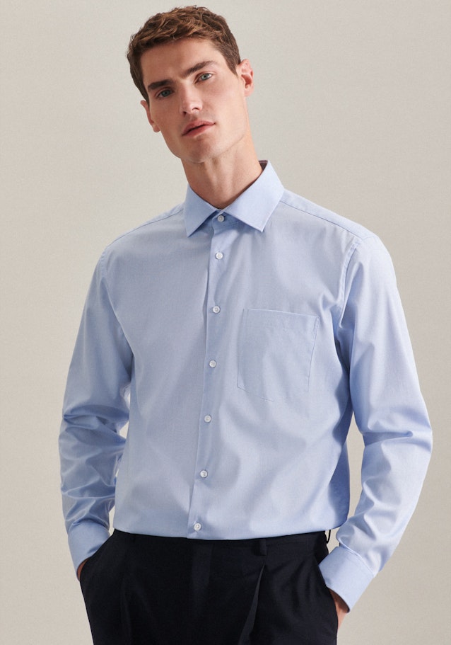 Regular Chemise d'affaires Uni in Bleu Clair | Seidensticker Onlineshop
