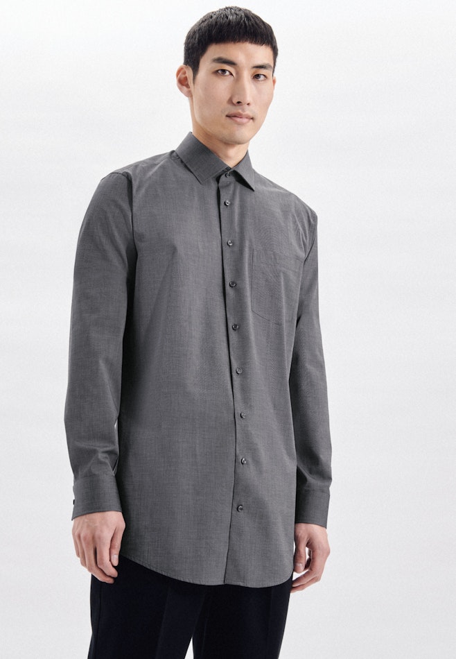 Regular Business shirt Uni in Grey | Seidensticker online shop