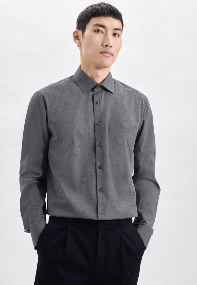 Regular Business Hemd Uni in Schwarz |  Seidensticker Onlineshop