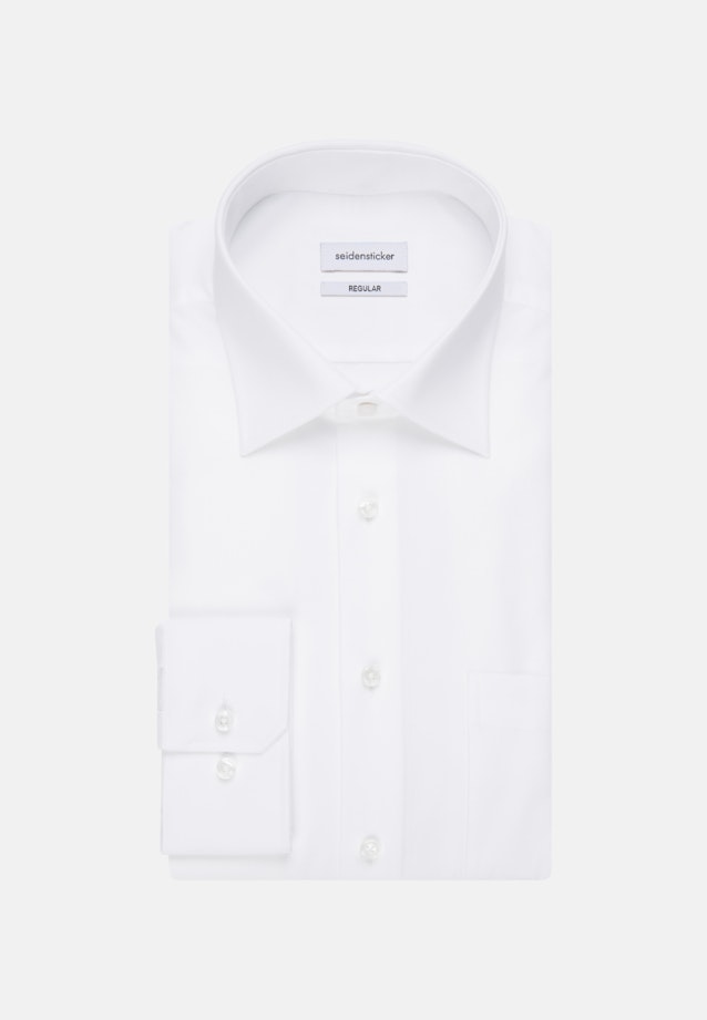 Bügelfreies Popeline Business Hemd in Regular fit mit Kentkragen und extra langem Arm in Weiß |  Seidensticker Onlineshop