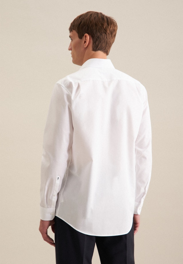 Non-iron Popeline Business overhemd in Regular with Kentkraag and extra long sleeve in Wit | Seidensticker Onlineshop