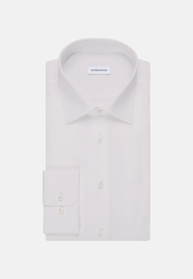 Bügelfreies Popeline Business Hemd in Regular mit Kentkragen und extra langem Arm in Weiß |  Seidensticker Onlineshop