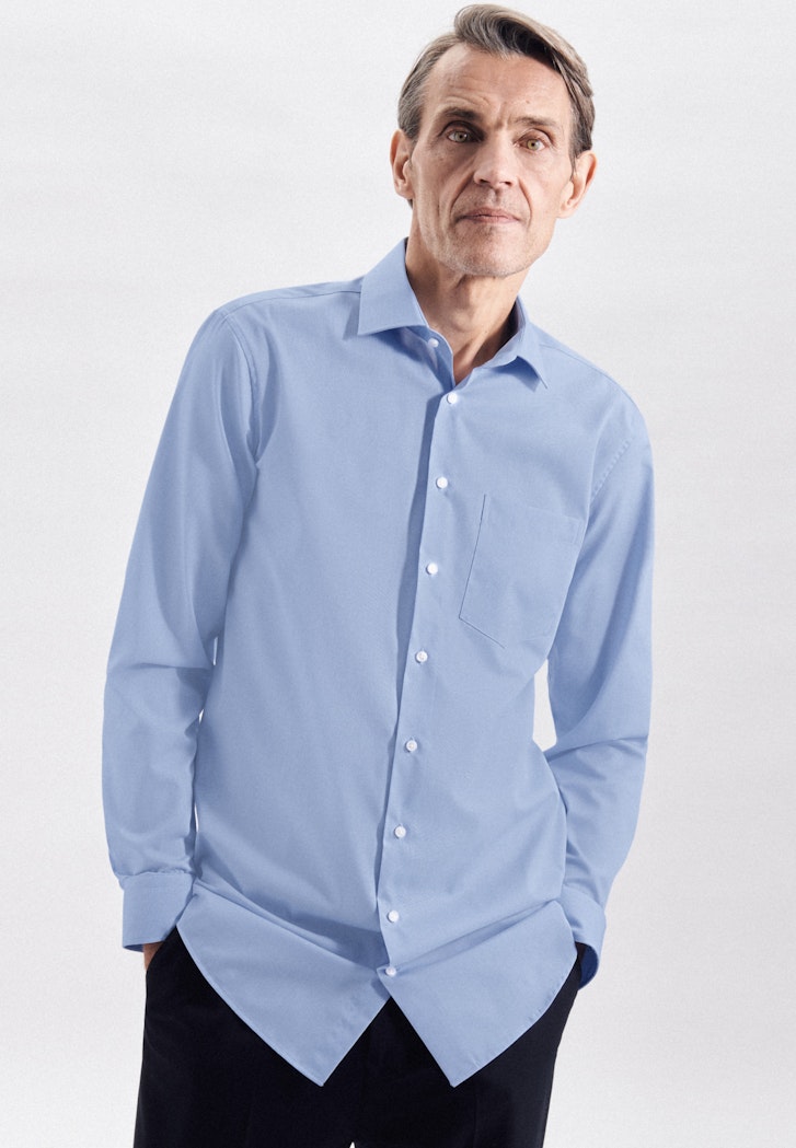 Herren Bügelfreies Popeline Business Hemd in Regular mit Kentkragen und  extra langem Arm hellblau | Seidensticker