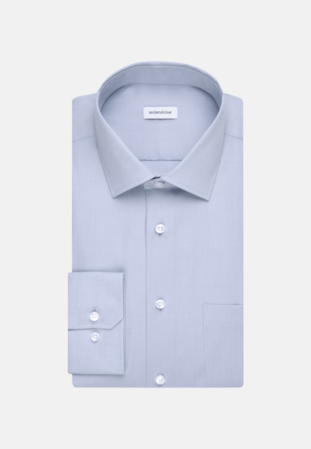 Non-iron Poplin Business Shirt in Regular with Kent-Collar and extra long sleeve in Light Blue |  Seidensticker Onlineshop