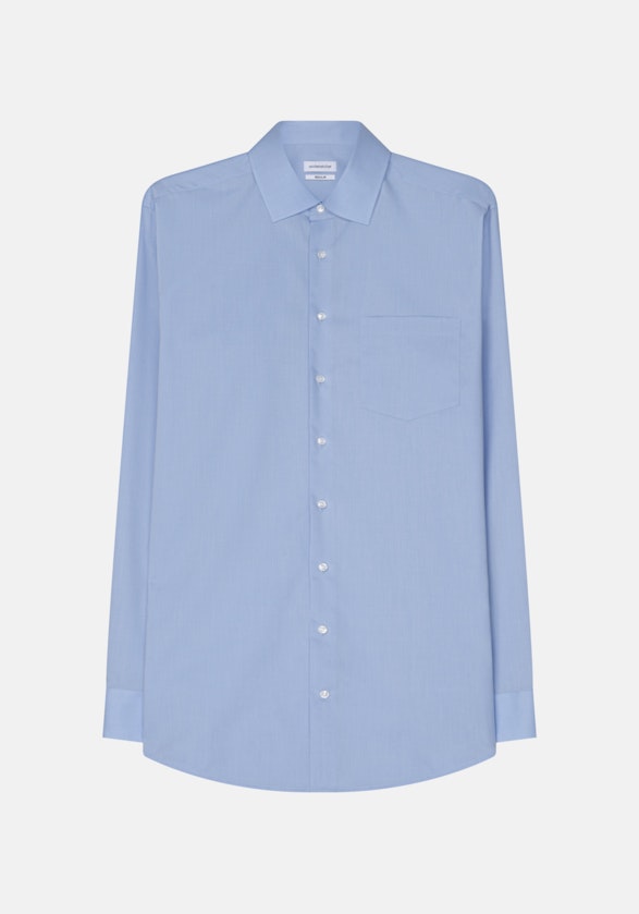 Non-iron Poplin Business Shirt in Regular with Kent-Collar and extra long sleeve in Light Blue |  Seidensticker Onlineshop