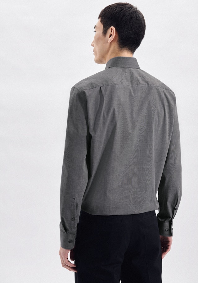 Non-iron Poplin Business Shirt in Regular with Kent-Collar and extra long sleeve in Grey | Seidensticker Onlineshop