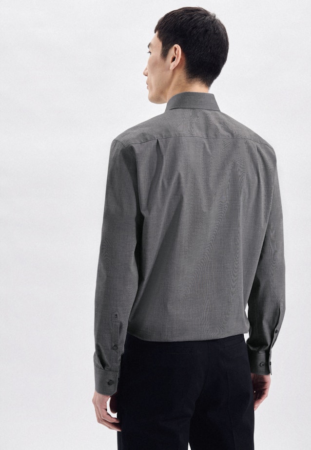 Bügelfreies Popeline Business Hemd in Regular mit Kentkragen und extra langem Arm in Grau | Seidensticker Onlineshop