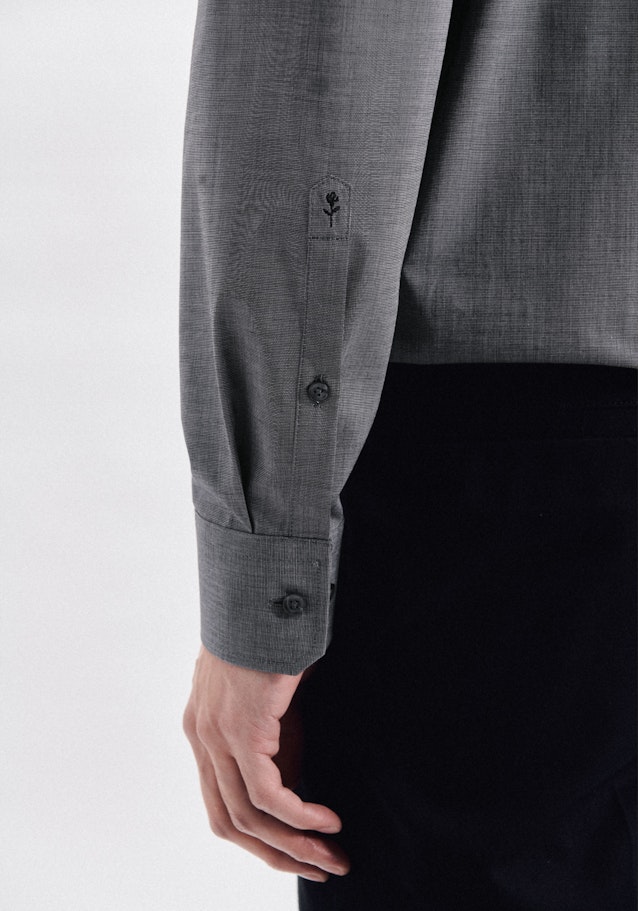 Non-iron Poplin Business Shirt in Regular with Kent-Collar and extra long sleeve in Grey |  Seidensticker Onlineshop