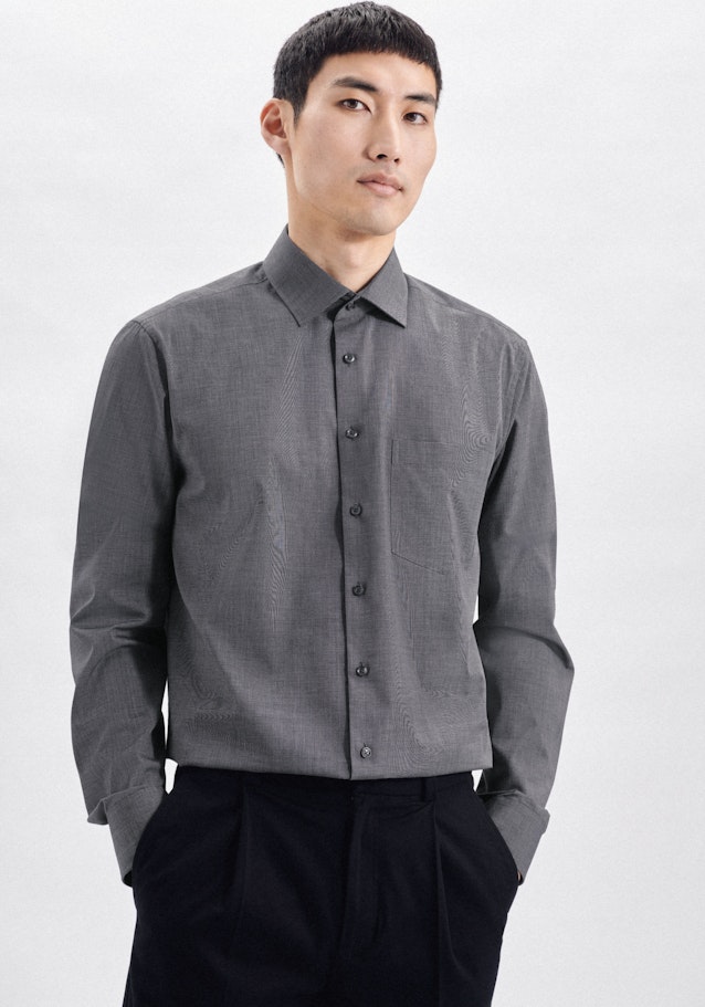 Regular Chemise d'affaires Uni in Gris | Seidensticker Onlineshop