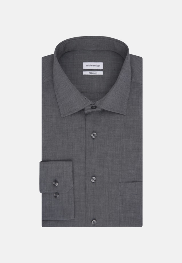 Non-iron Popeline Business overhemd in Regular with Kentkraag and extra long sleeve in Grijs |  Seidensticker Onlineshop