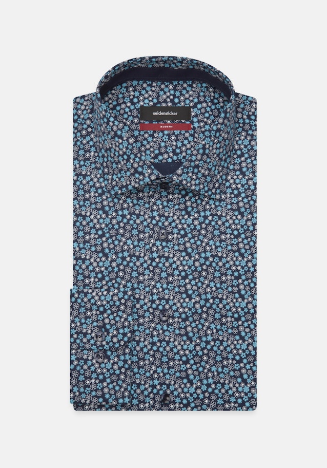 Regular Business Shirt Print in Turquoise | Seidensticker Onlineshop