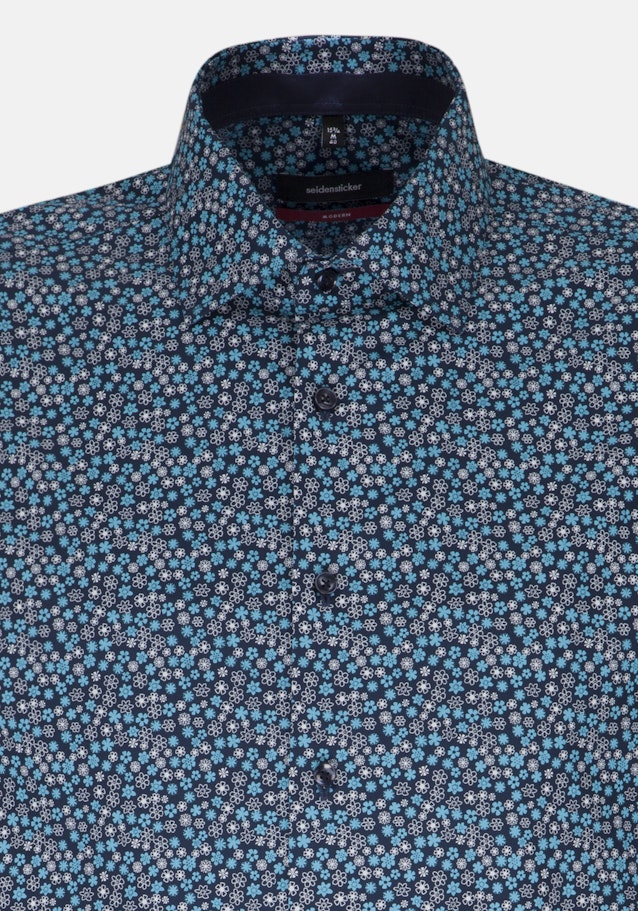 Regular Business Shirt Print in Turquoise | Seidensticker Onlineshop