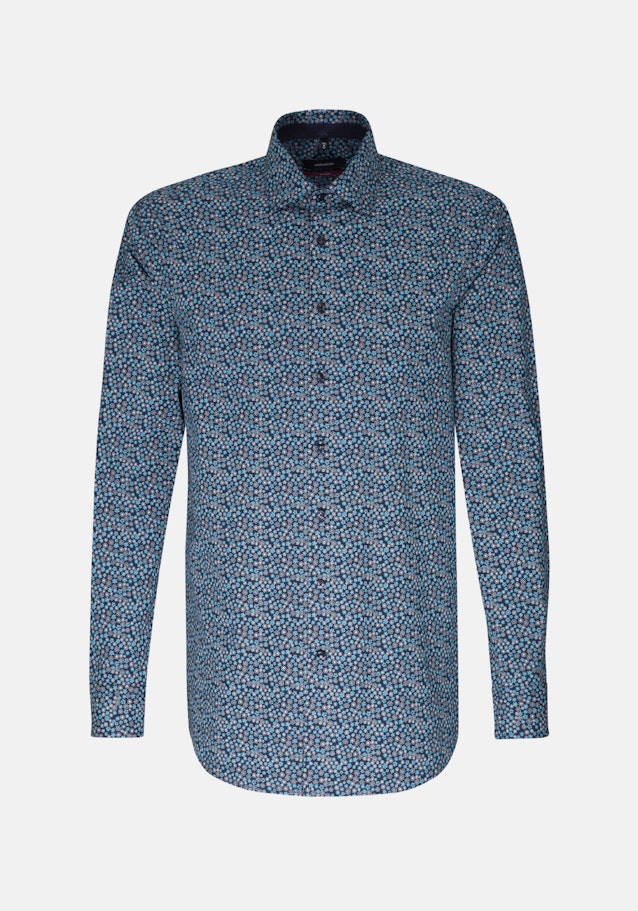 Regular Business Shirt Print in Turquoise | Seidensticker Onlineshop