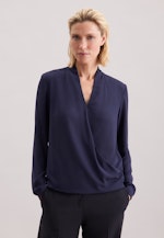 Wickelbluse Uni in Dunkelblau |  Seidensticker Onlineshop