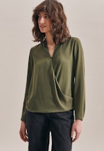 Crepe Wraparound Blouse in Green |  Seidensticker Onlineshop