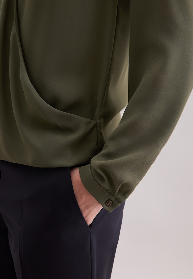 Wickelbluse Uni in Grün |  Seidensticker Onlineshop