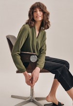 Crepe Wraparound Blouse in Green |  Seidensticker Onlineshop