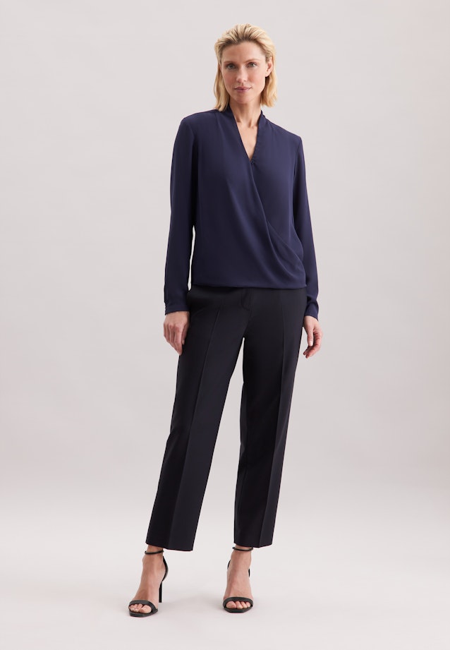 Wickelbluse in Dunkelblau |  Seidensticker Onlineshop