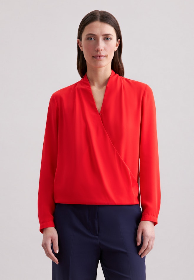 Regular Wickelbluse Uni dans Rouge | Boutique en ligne Seidensticker