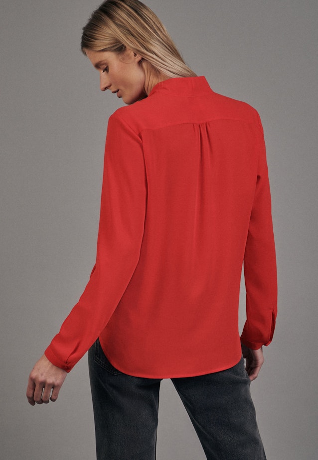 Long sleeve Crepe Wraparound Blouse in Red | Seidensticker Onlineshop
