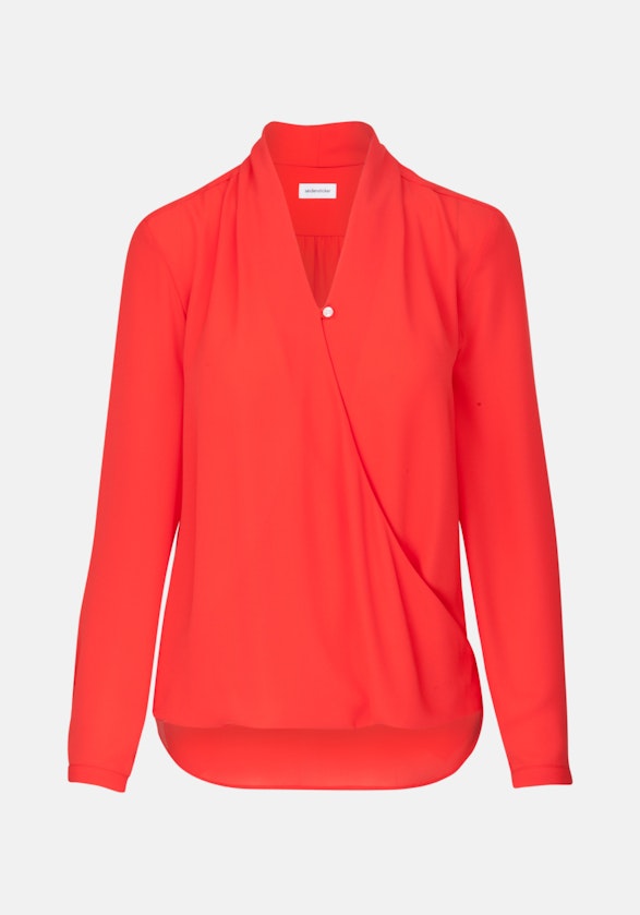 Long sleeve Crepe Wraparound Blouse in Red |  Seidensticker Onlineshop