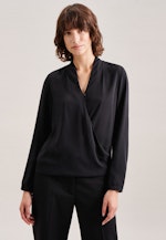 Crepe Wraparound Blouse in Black |  Seidensticker Onlineshop