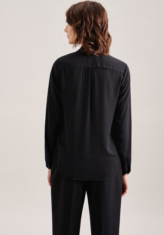Long sleeve Crepe Wraparound Blouse in Black |  Seidensticker Onlineshop