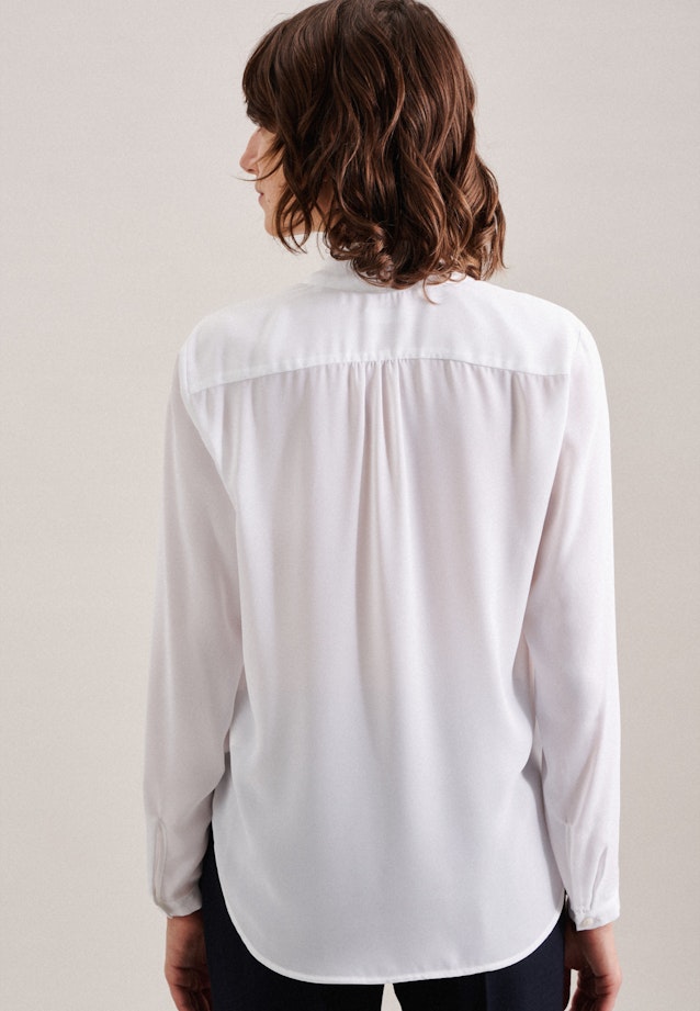 Long sleeve Crepe Wraparound Blouse in White | Seidensticker Onlineshop