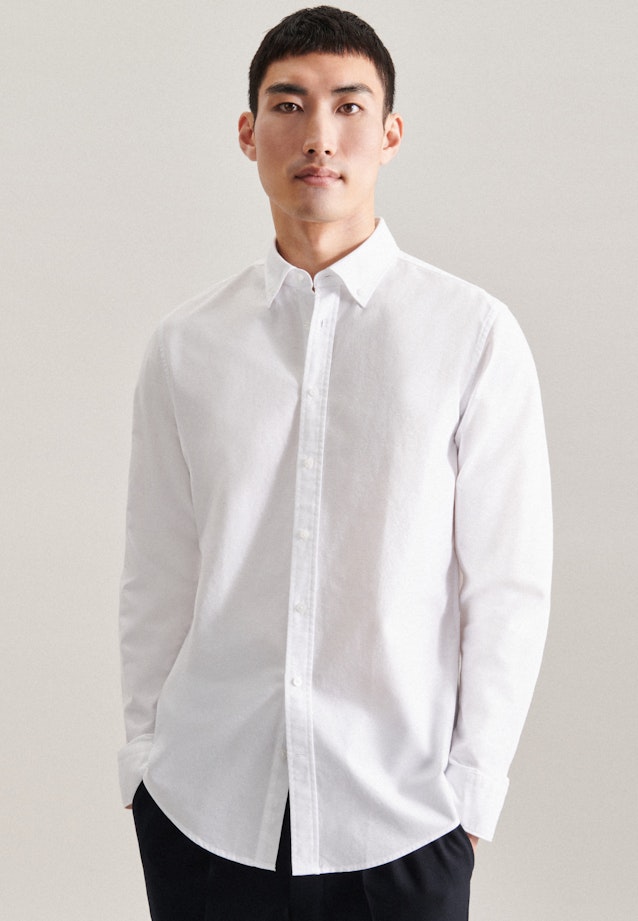 Oxford Business Hemd in Shaped mit Button-Down-Kragen in Weiß | Seidensticker Onlineshop
