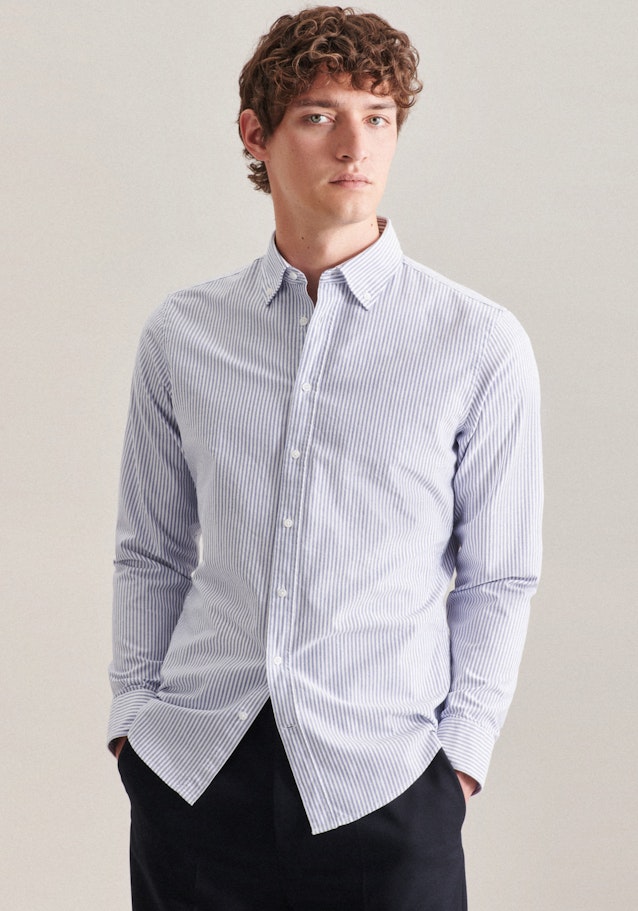 Business overhemd in X-Slim with Button-Down-Kraag in Lichtblauw | Seidensticker Onlineshop