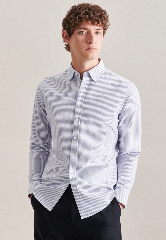 Business overhemd in X-Slim with Button-Down-Kraag in Lichtblauw |  Seidensticker Onlineshop