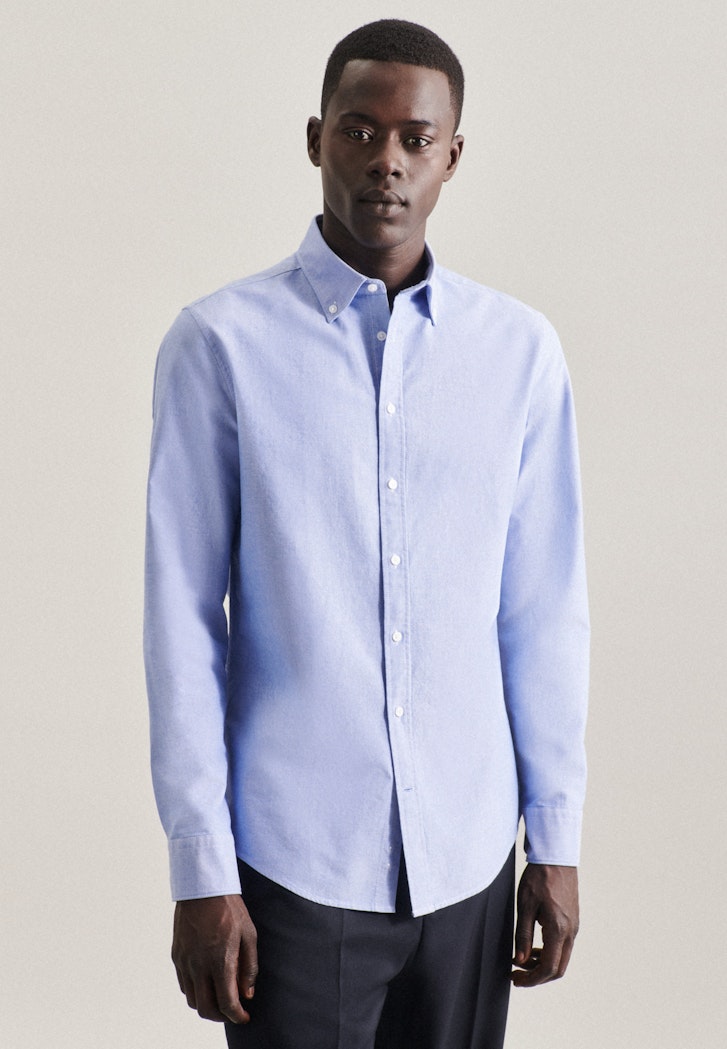 Seidensticker mit in Slim Button-Down-Kragen Business Herren | hellblau Oxford Hemd