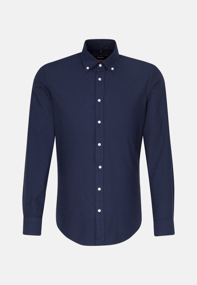 Business overhemd in Slim with Button-Down-Kraag in Donkerblauw |  Seidensticker Onlineshop