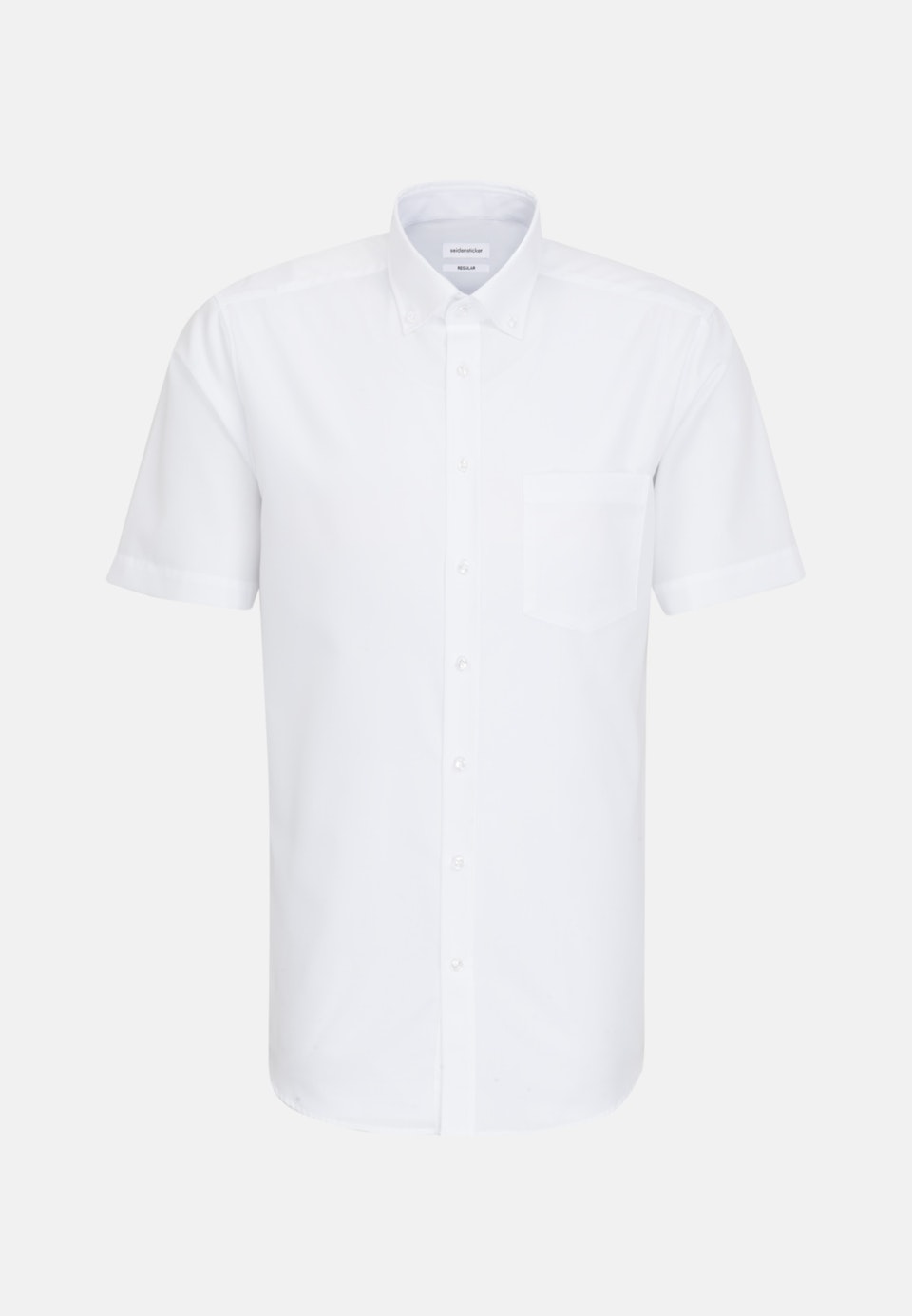 Bügelfreies Popeline Kurzarm Business Hemd in Regular mit Button-Down-Kragen in Weiß | Seidensticker Onlineshop