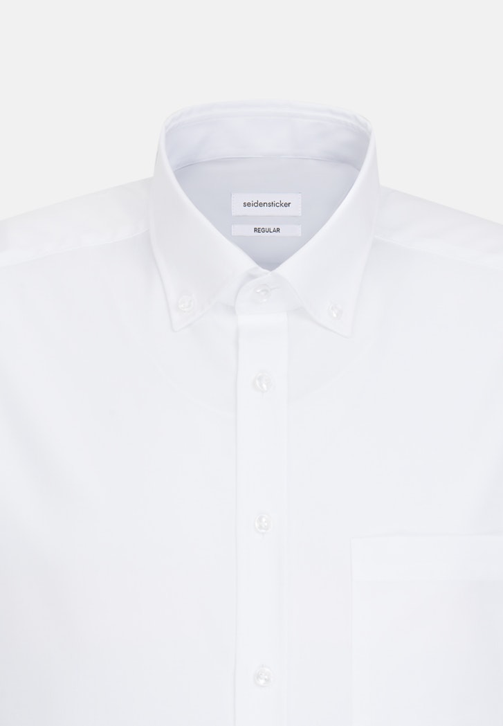 Popeline in mit Business Herren Hemd Seidensticker Bügelfreies Kurzarm weiß -Kragen | Regular Button-Down