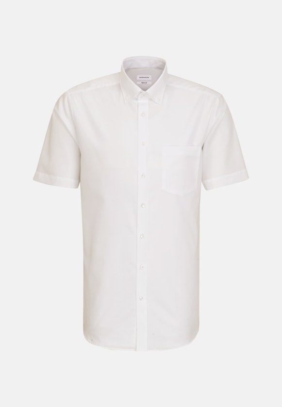 Non-iron Poplin Short sleeve Business Shirt in Regular with Button-Down-Collar in White |  Seidensticker Onlineshop