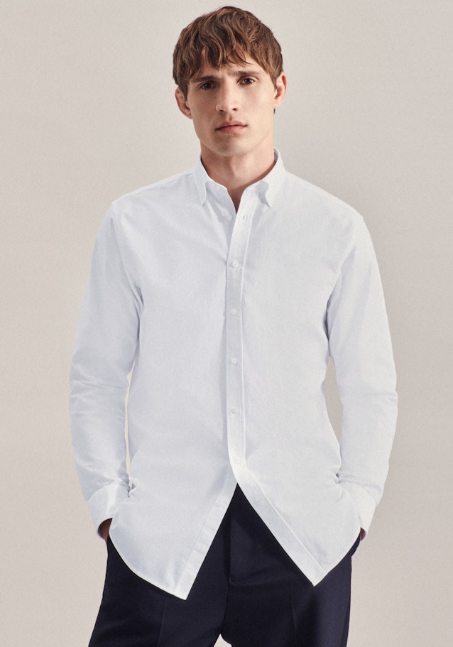 Business Shirt in Regular with Button-Down-Collar in White | Seidensticker Onlineshop