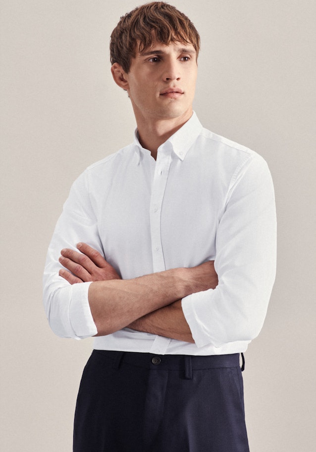 Business Shirt in Regular with Button-Down-Collar in White |  Seidensticker Onlineshop