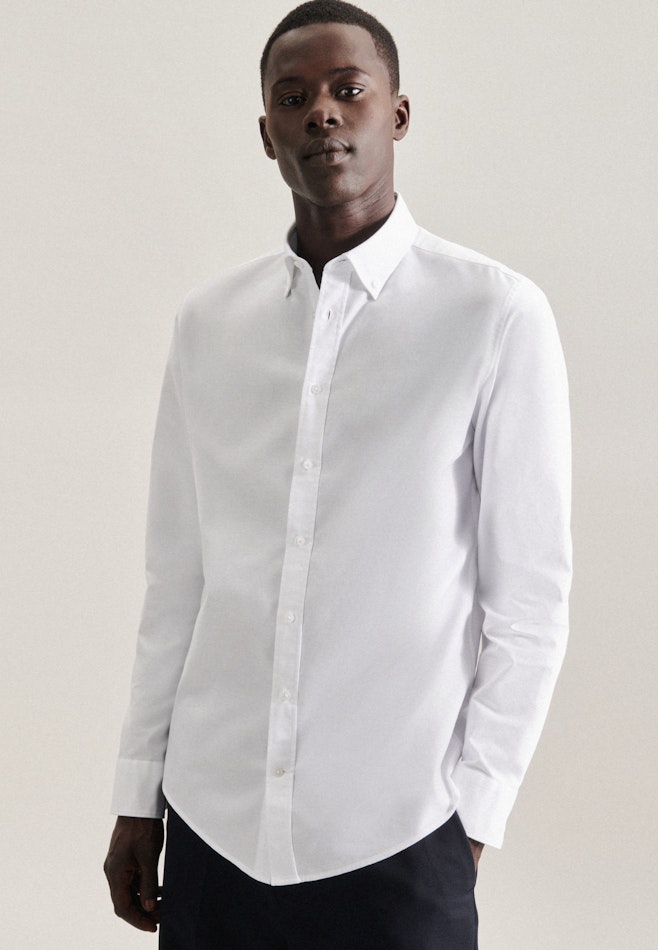 Business Shirt in X-Slim with Button-Down-Collar in White | Seidensticker online shop