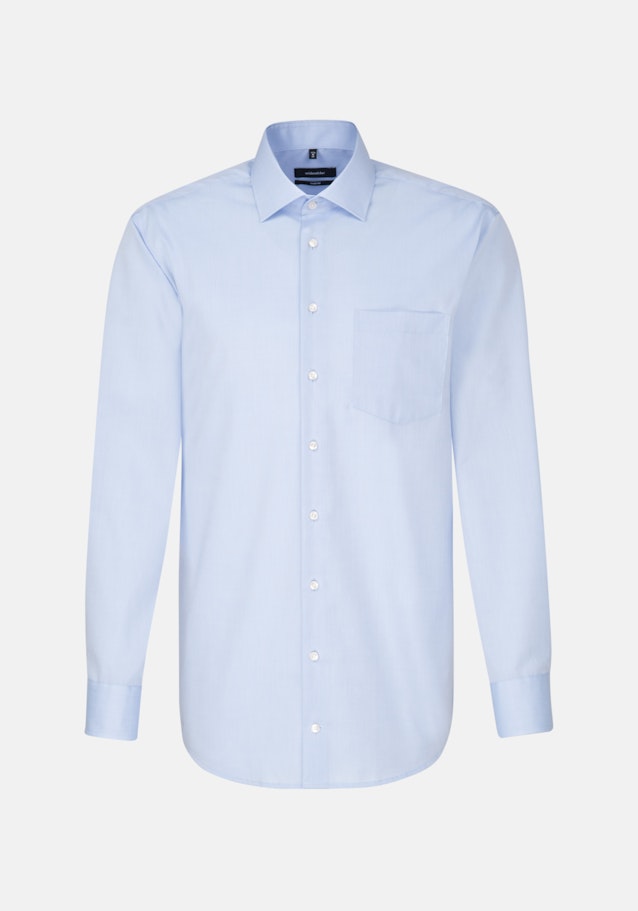 Non-iron Chambray Business Shirt in Comfort with Kent-Collar in Medium Blue |  Seidensticker Onlineshop