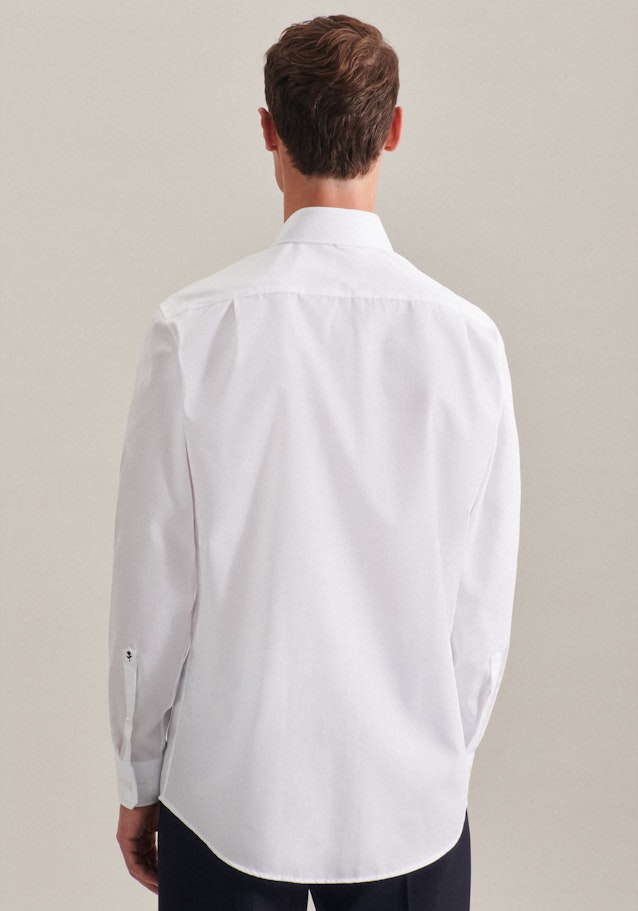 Non-iron Poplin Business Shirt in Regular with Shark Collar in White |  Seidensticker Onlineshop