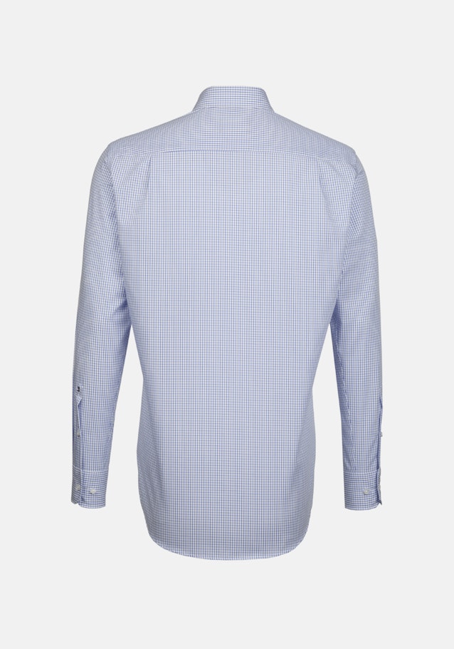 Chemise Business Regular Structuré Col Kent in Bleu Moyen |  Seidensticker Onlineshop