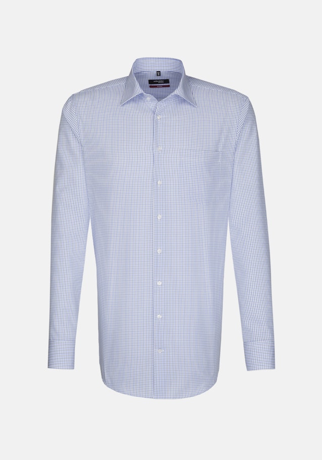 Chemise Business Regular Structuré Col Kent in Bleu Moyen |  Seidensticker Onlineshop