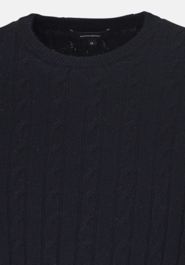 Crew Neck Pullover Tailored in Dark Blue |  Seidensticker Onlineshop