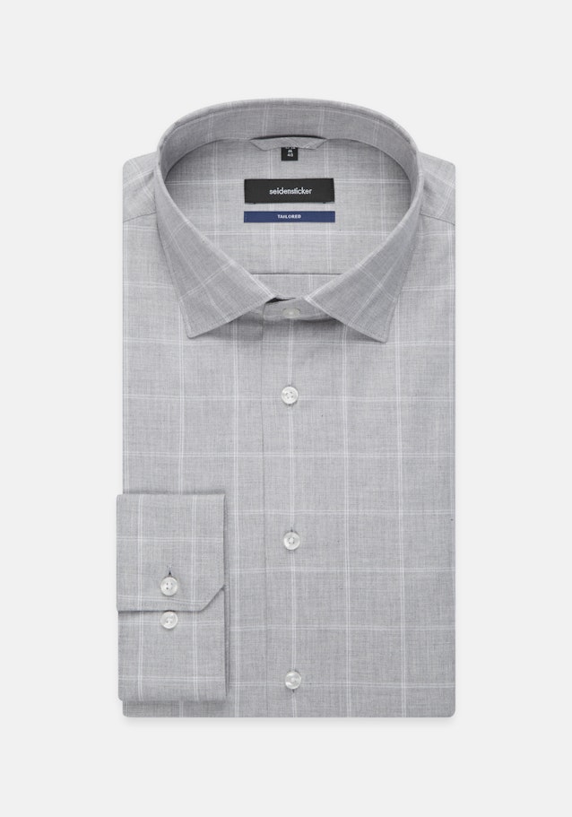 Melange Garne Business Hemd in Shaped mit Kentkragen in Grau |  Seidensticker Onlineshop